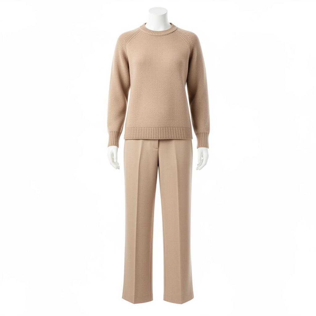 Camel Knit Two-Piece